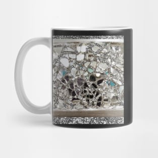 Photographic Image Sparkly Silver Glitter, Glass and Mirror Mug